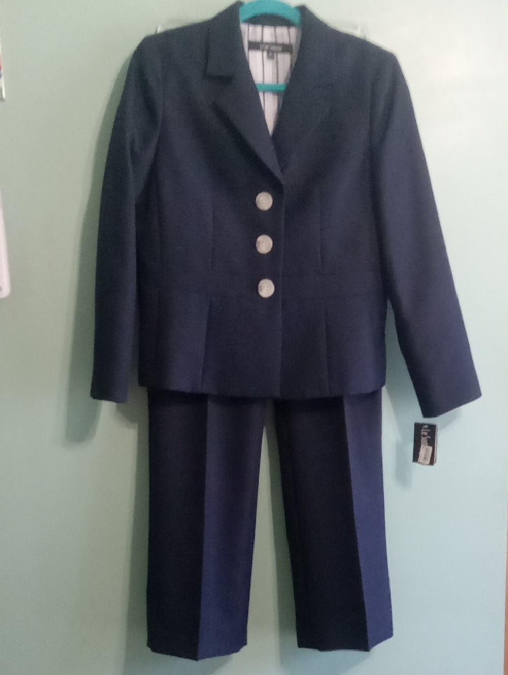 New Le Suit Separates Pant Suit Navy Blue - Size 10P